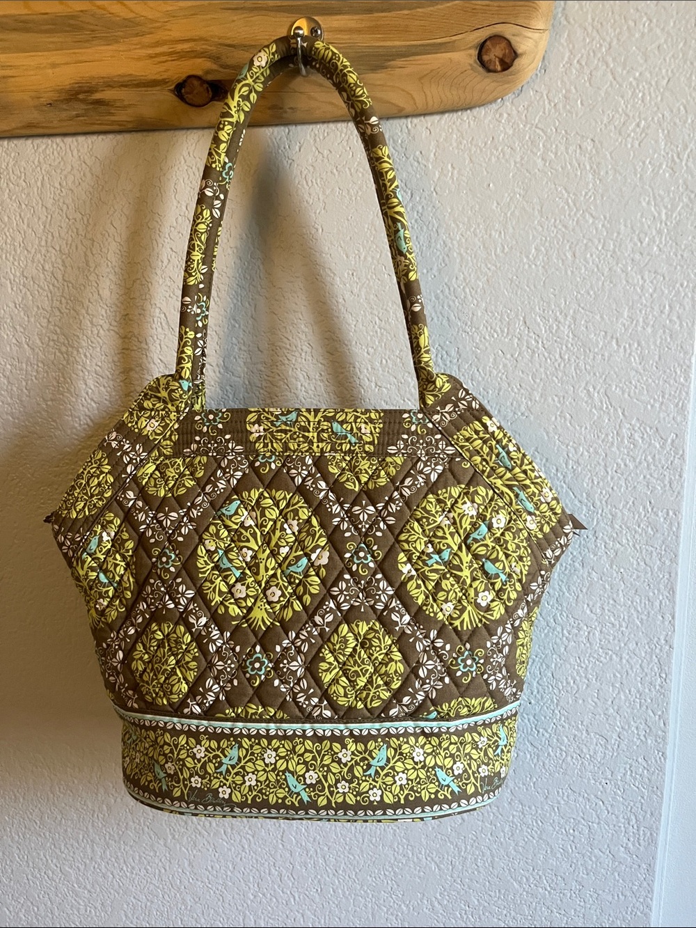 Vera Bradley Angle 100% Quilted Cotton Tote “Sittin in a Tree” Pattern
